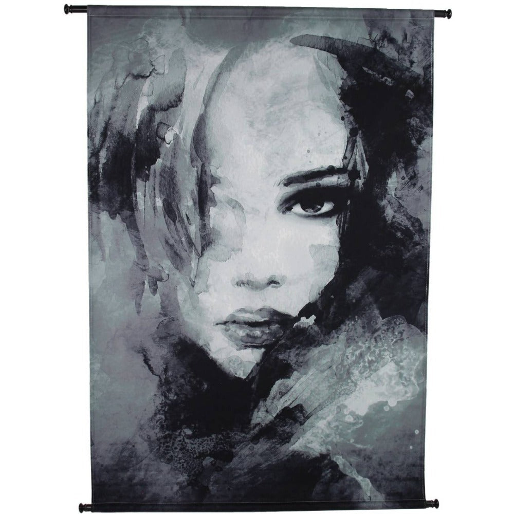 Lucy sketched lady Portrait Wall scroll Hanging-Renaissance Design Studio