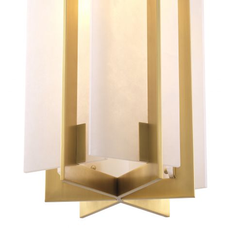 Lugano 5 light chandelier in ant brass and alabaster by Eichholtz.-Chandeliers-Renaissance Design Studio
