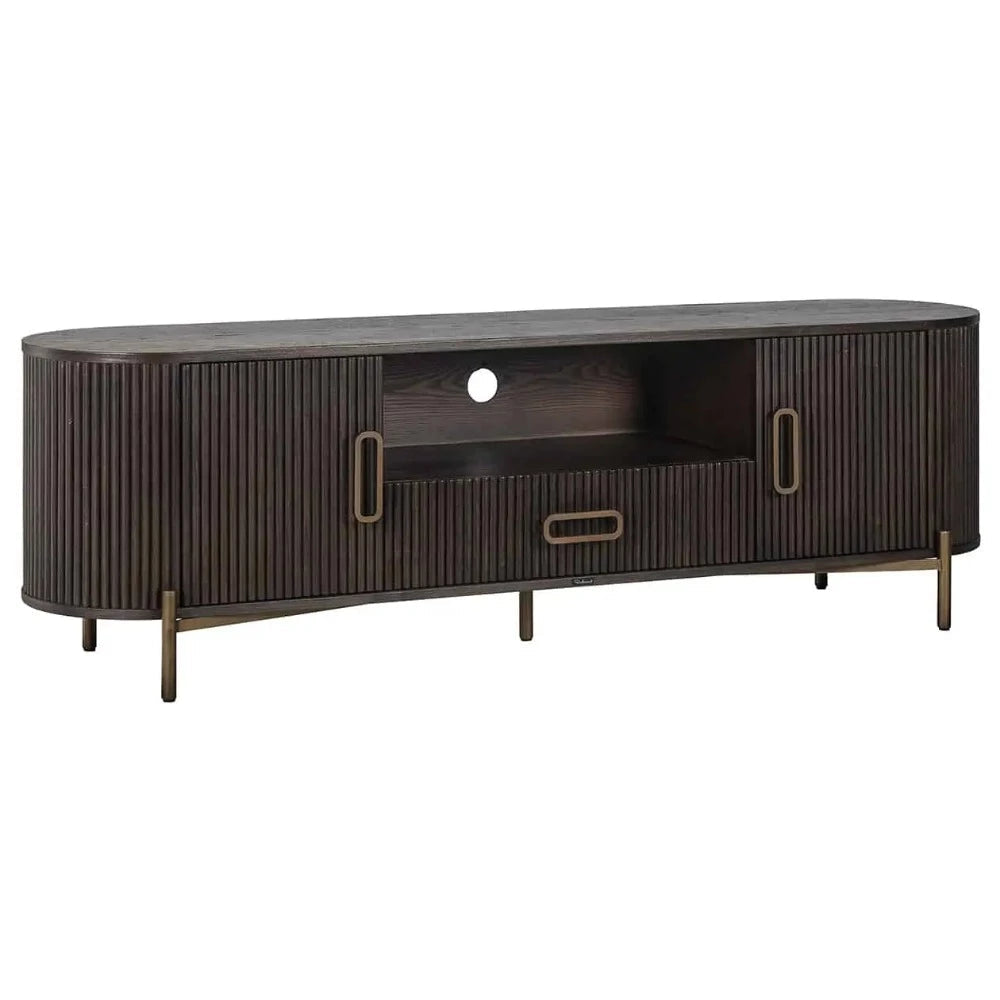 Lulu TV Unit 2 door with brass fittings-Renaissance Design Studio