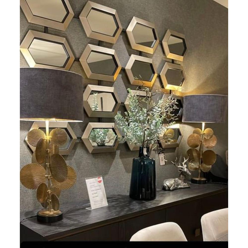 Luvelle Leaf Section Gold Designer Mirror By RV ASTLEY-Renaissance Design Studio