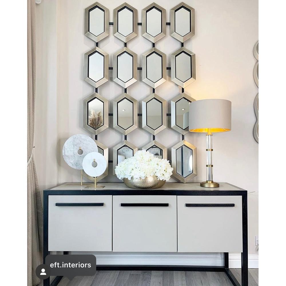 Luvelle Leaf Section Gold Designer Mirror By RV ASTLEY-Renaissance Design Studio