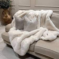 Luxurious Rachel Faux Fur Large 180 x 150 cm in White reduced sale price-Renaissance Design Studio