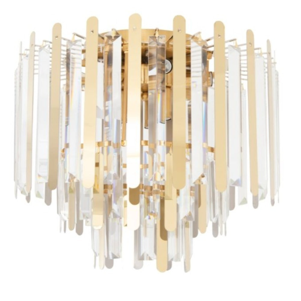 Mabel dia 50cm Flush FittingBrass and glass chandelier-Chandeliers-Renaissance Design Studio