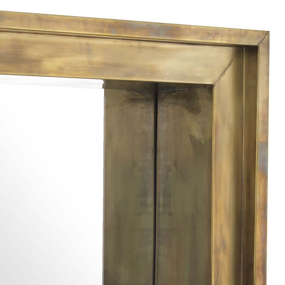 Magenta Vintage Brushed Brass Designer Mirror by Eichholtz-Renaissance Design Studio
