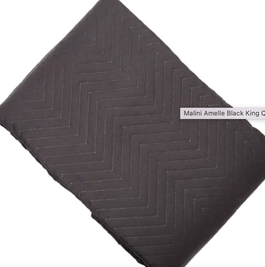 Malini Amelle Large Black Throw. SALE PRICE-Bedding-Renaissance Design Studio