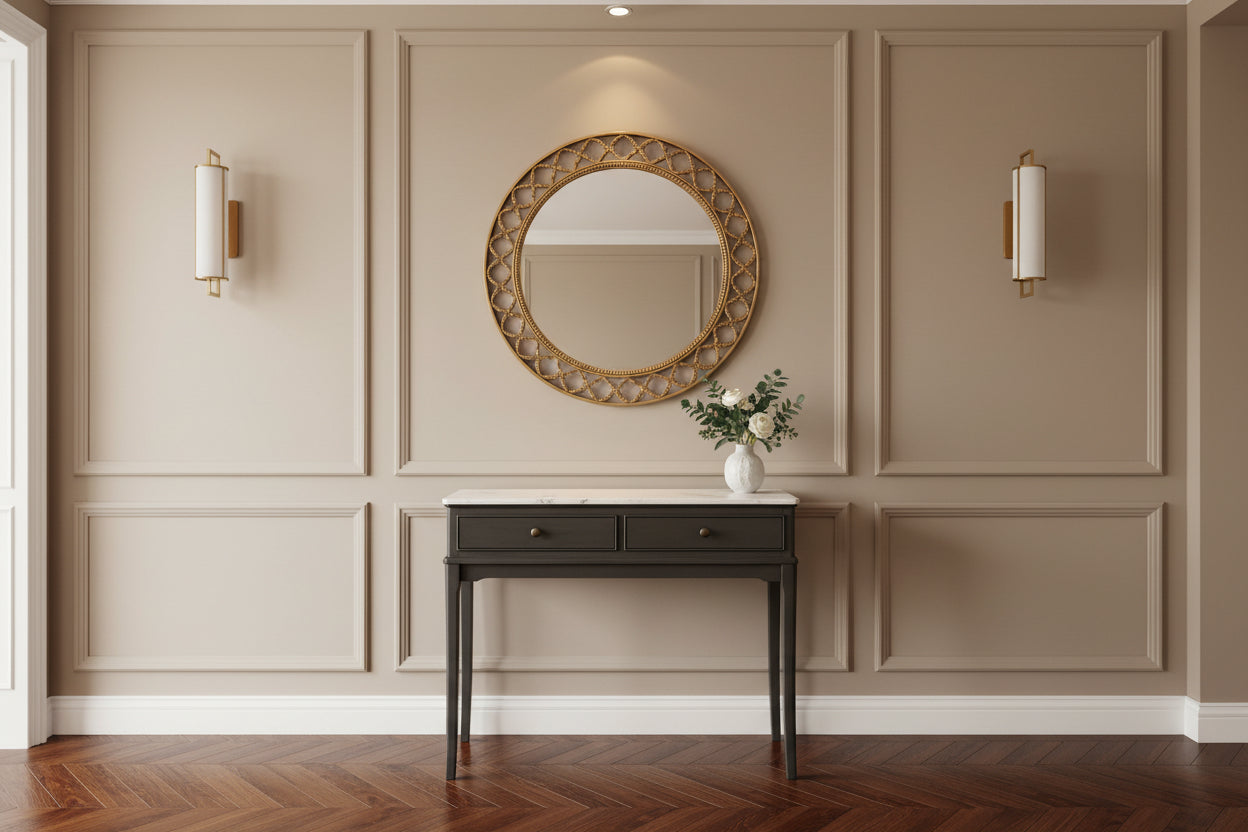 Marilyn Dressing Console Table – Marble Top-Renaissance Design Studio