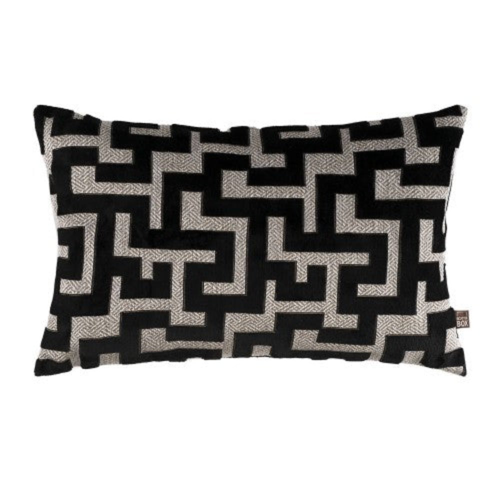 Maze Cushion Black Feather filled-Renaissance Design Studio