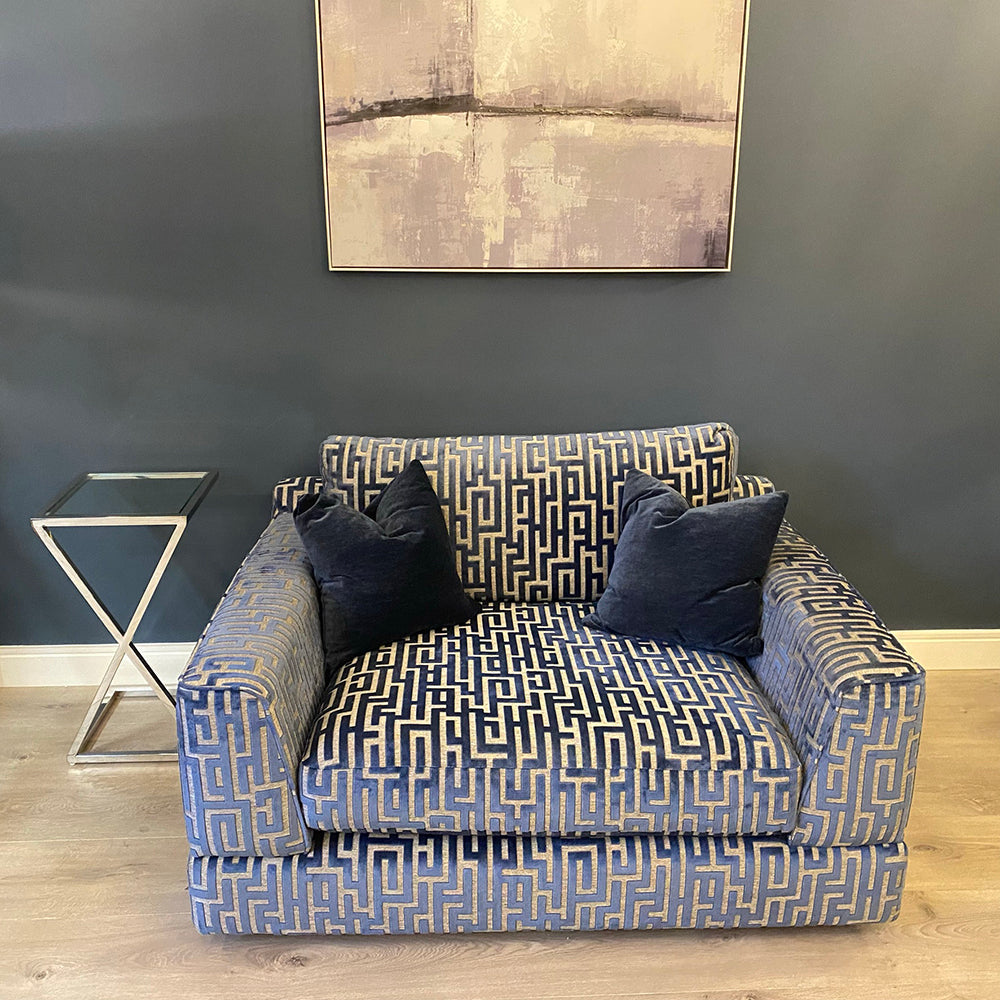 Medina Footstool ottoman in magna charcoal-Renaissance Design Studio