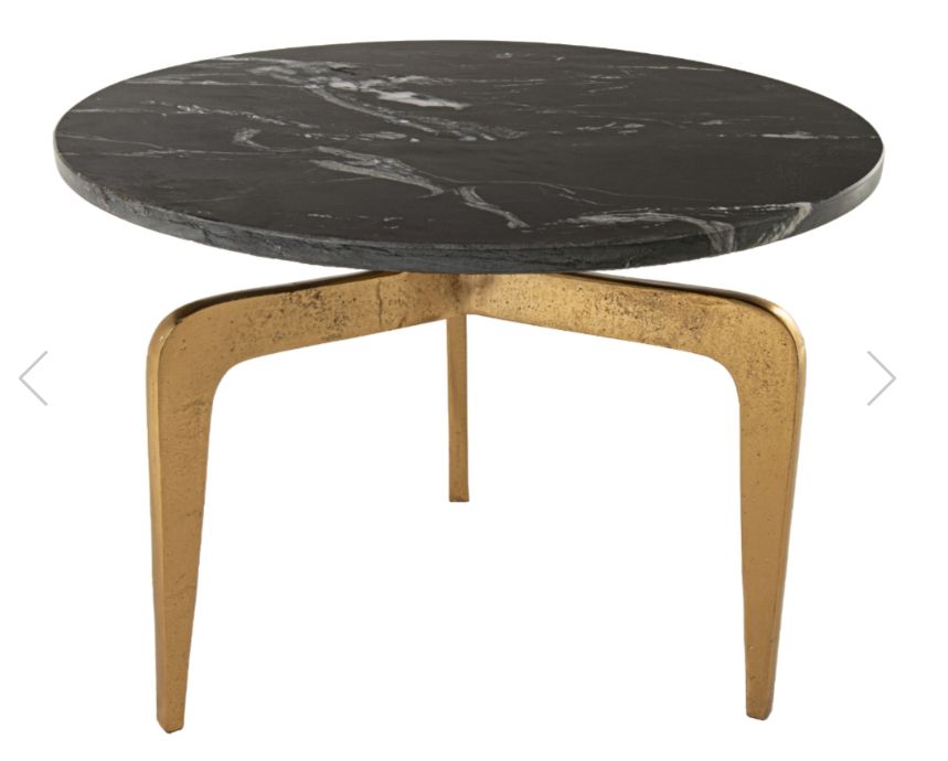 Medina Side table marble and gold-Renaissance Design Studio