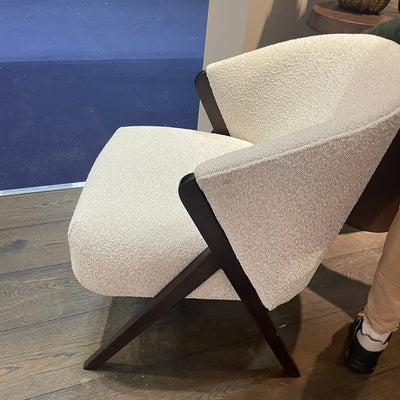 Mia occasional chair in white boucle