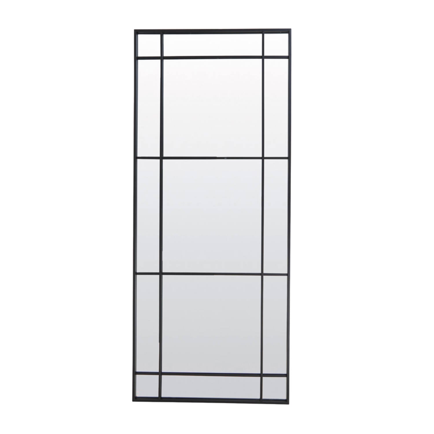 Mirror RINCON clear glass+matt black 77x3x183 cm-Mirror-Renaissance Design Studio