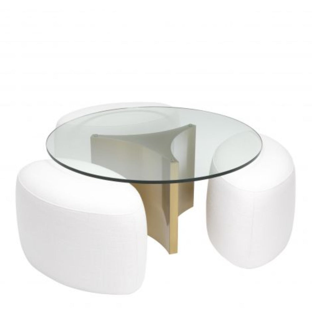 Modus coffee table with 3 oval stools by Eichholtz-Coffee Tables-Renaissance Design Studio