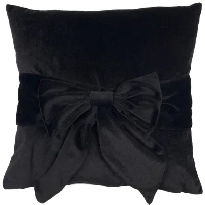 Moneypenny black tied front bow cushions-Renaissance Design Studio