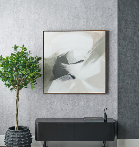 Monochrome Square Abstract Canvas-Renaissance Design Studio