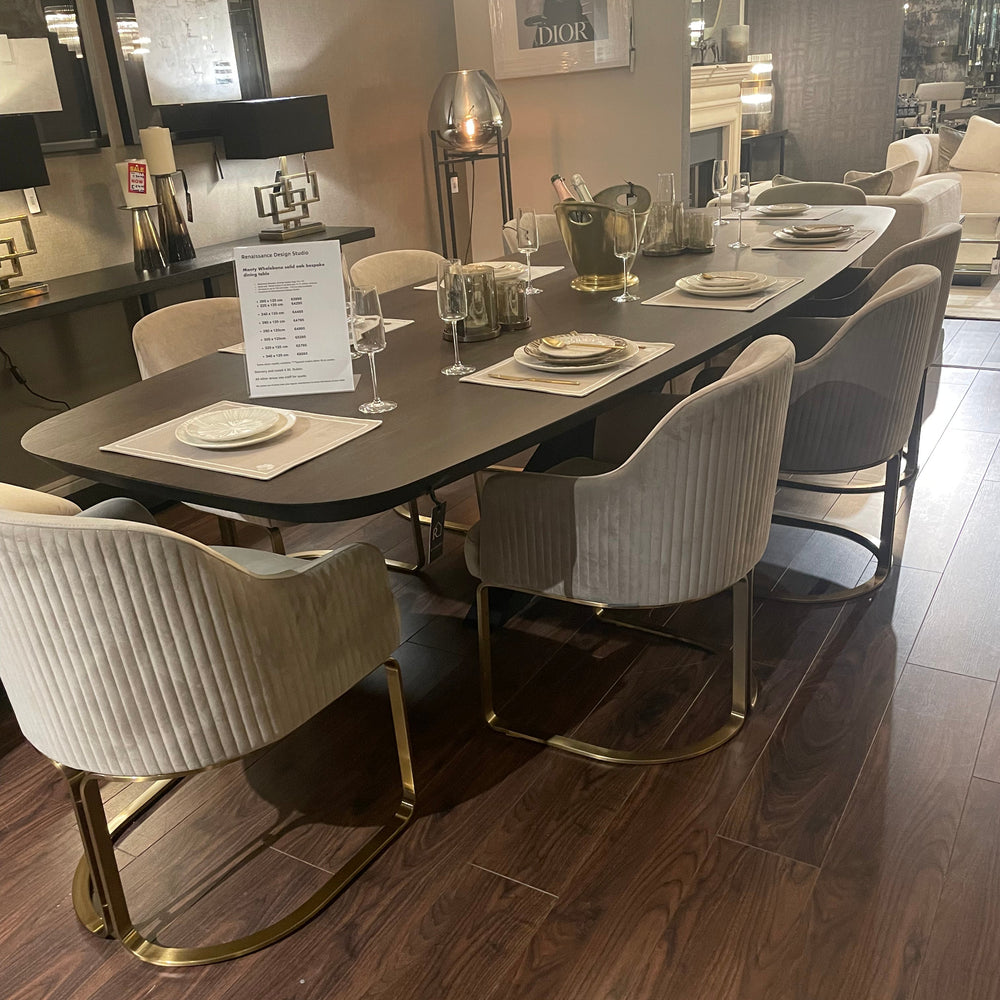 Monterey Whalebone extra width bespoke dining table with spider leg