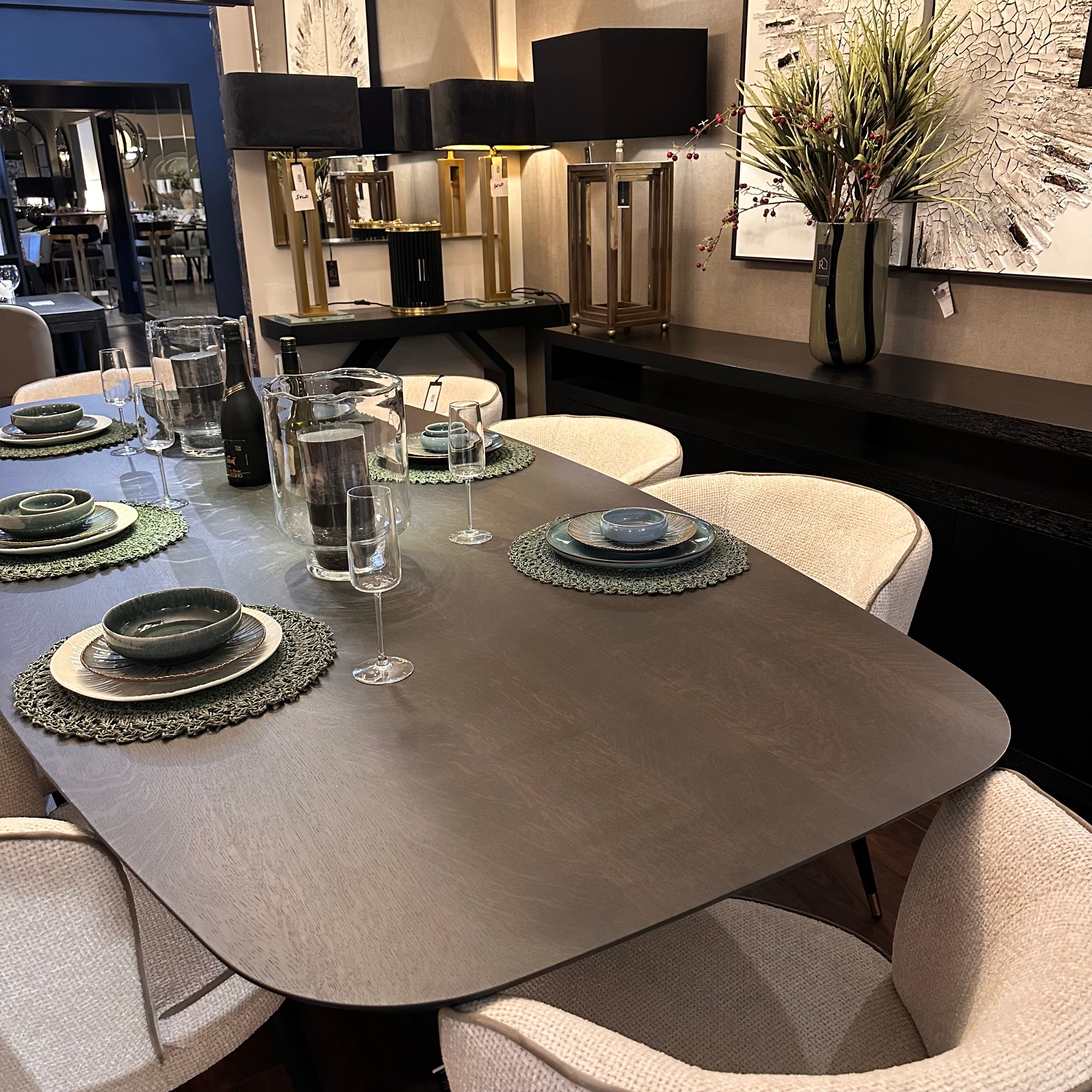 Monterey Whalebone extra width bespoke dining table with spider leg-Renaissance Design Studio