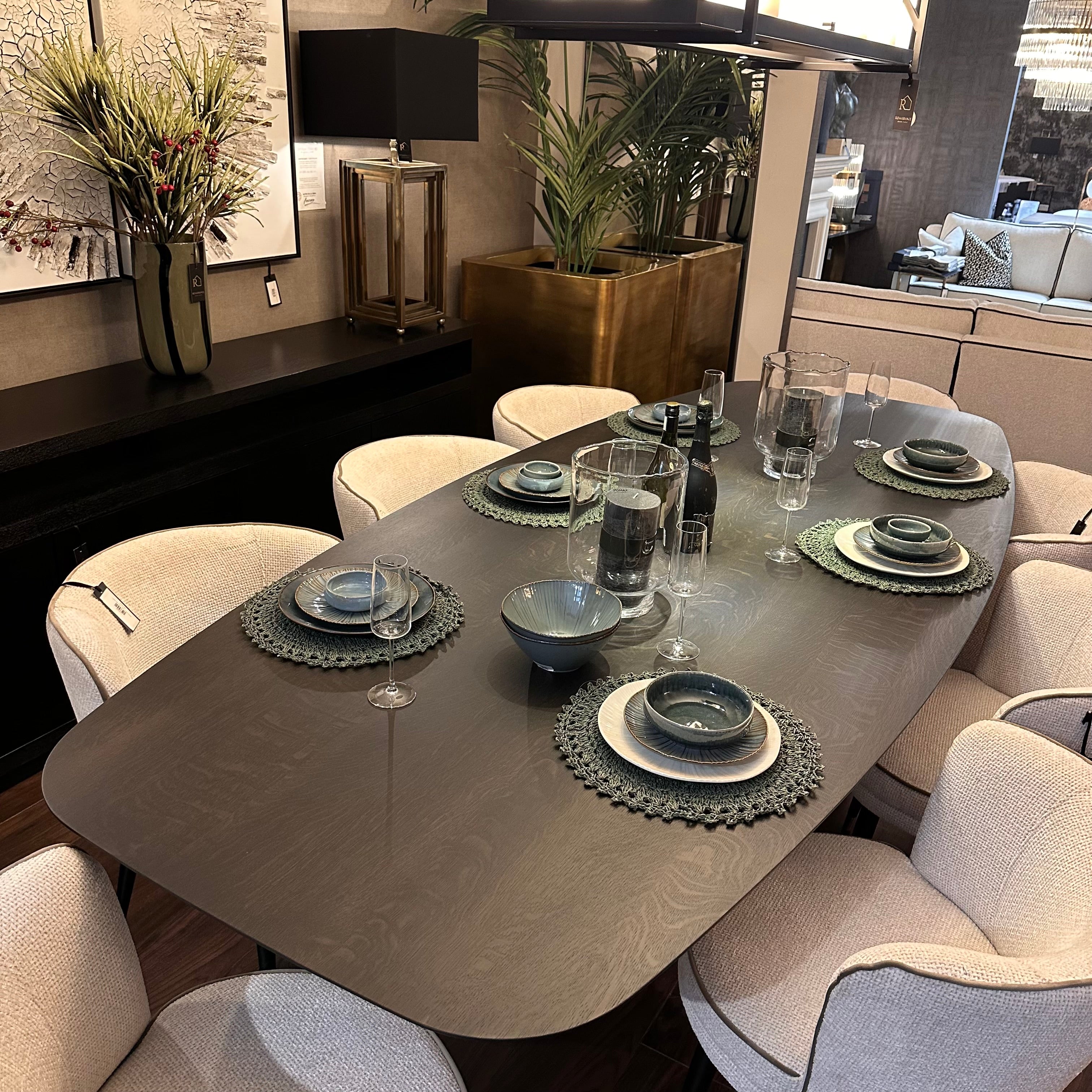 Monterey Whalebone extra width bespoke dining table with spider leg-Renaissance Design Studio