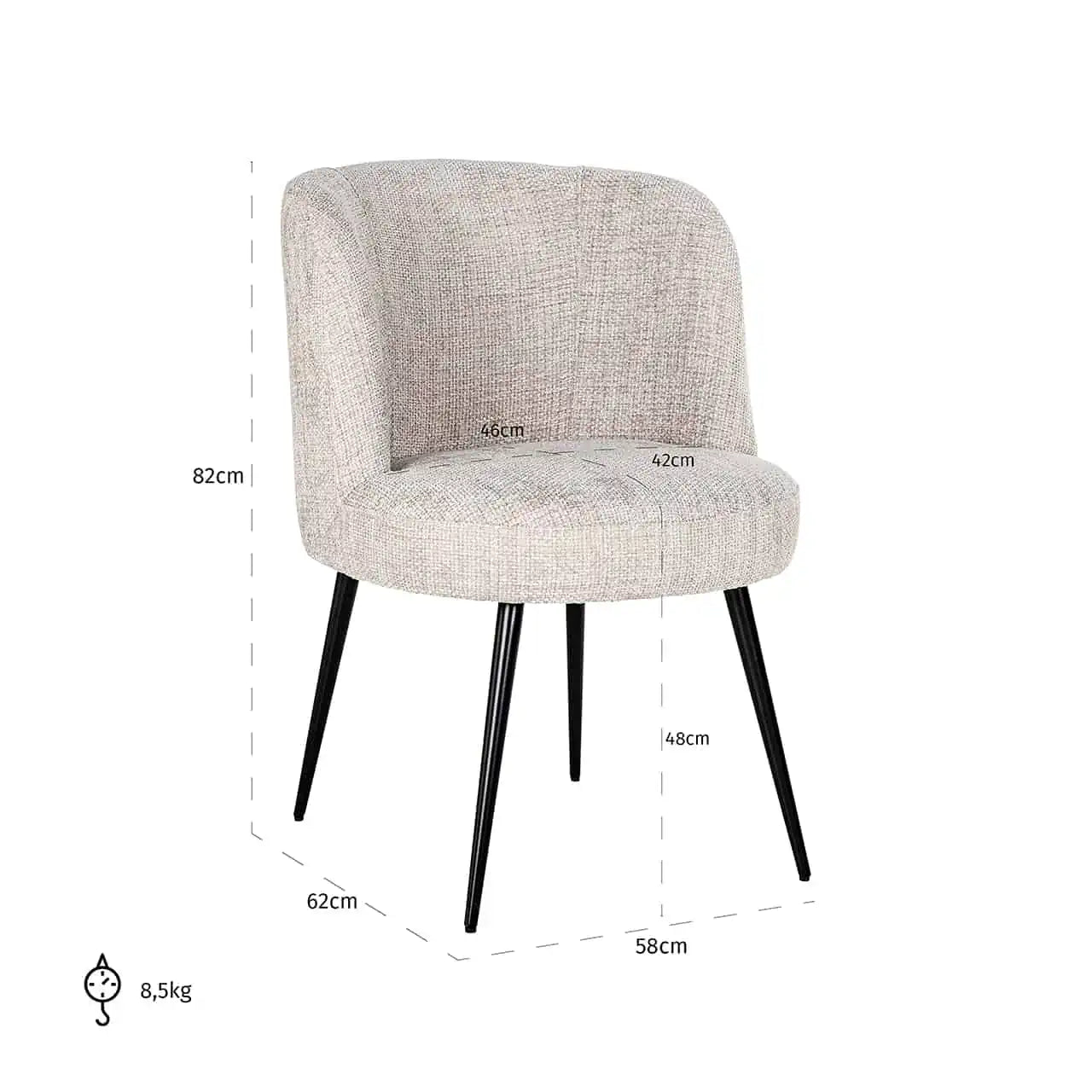 Montgomery Dining chair in Natural-Renaissance Design Studio