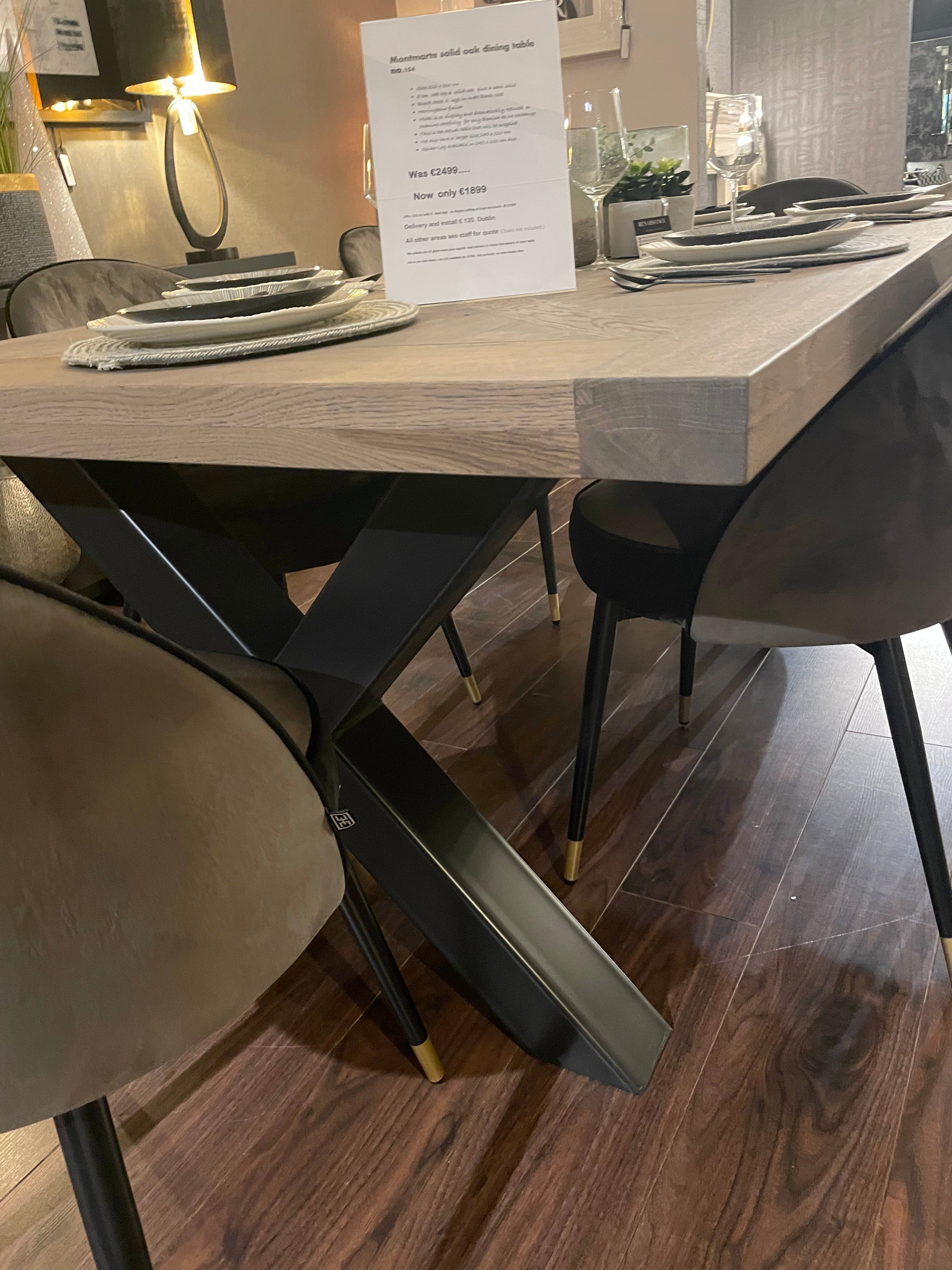 Montmarte X Large & Wide Herringbone Oak 6cm - Semi Solid Dining Table Reduced To Clear 1/2 Price-Renaissance Design Studio