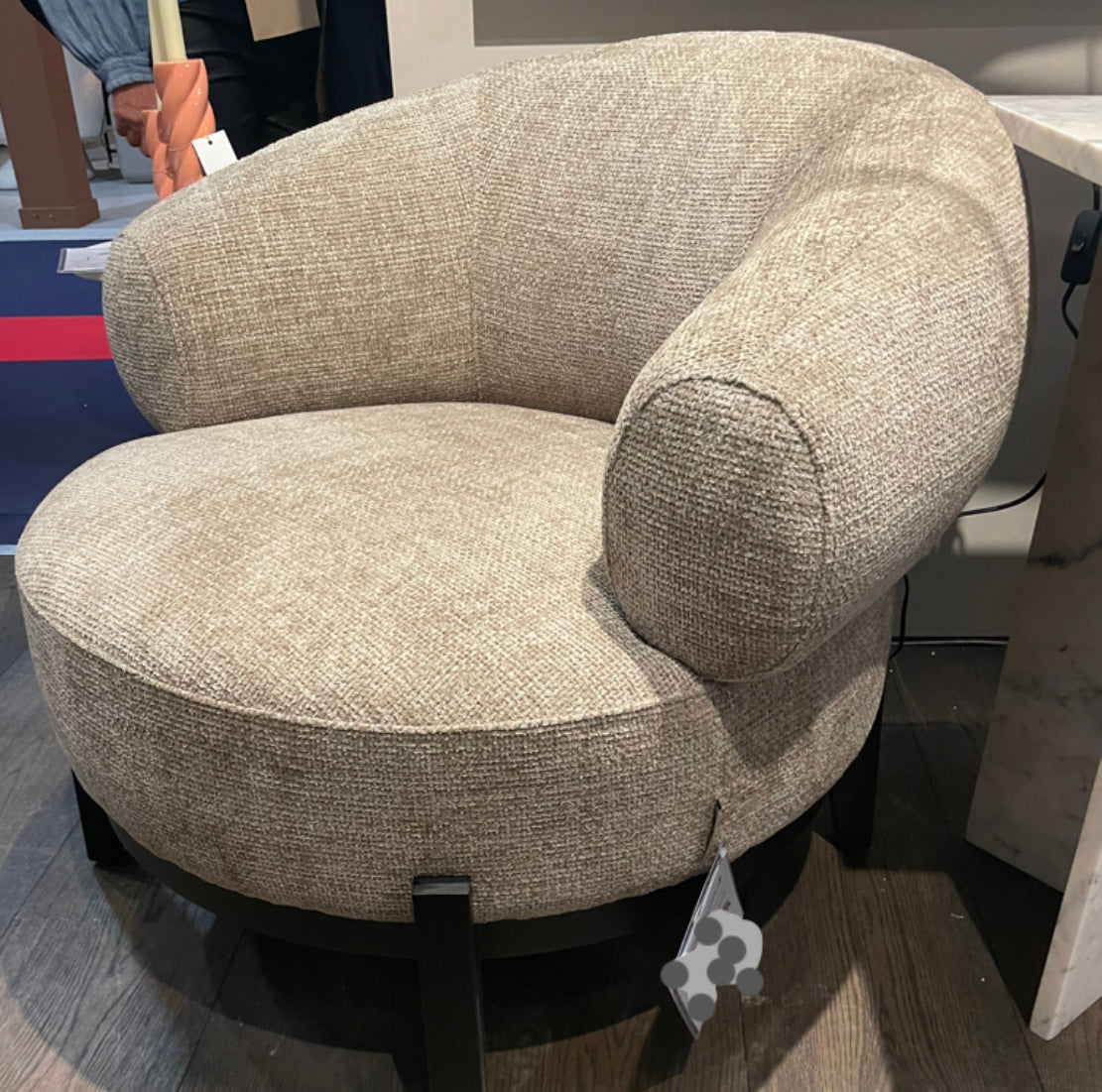 Montreal Armchair on plinth in Renegade Desert-Armchair-Renaissance Design Studio