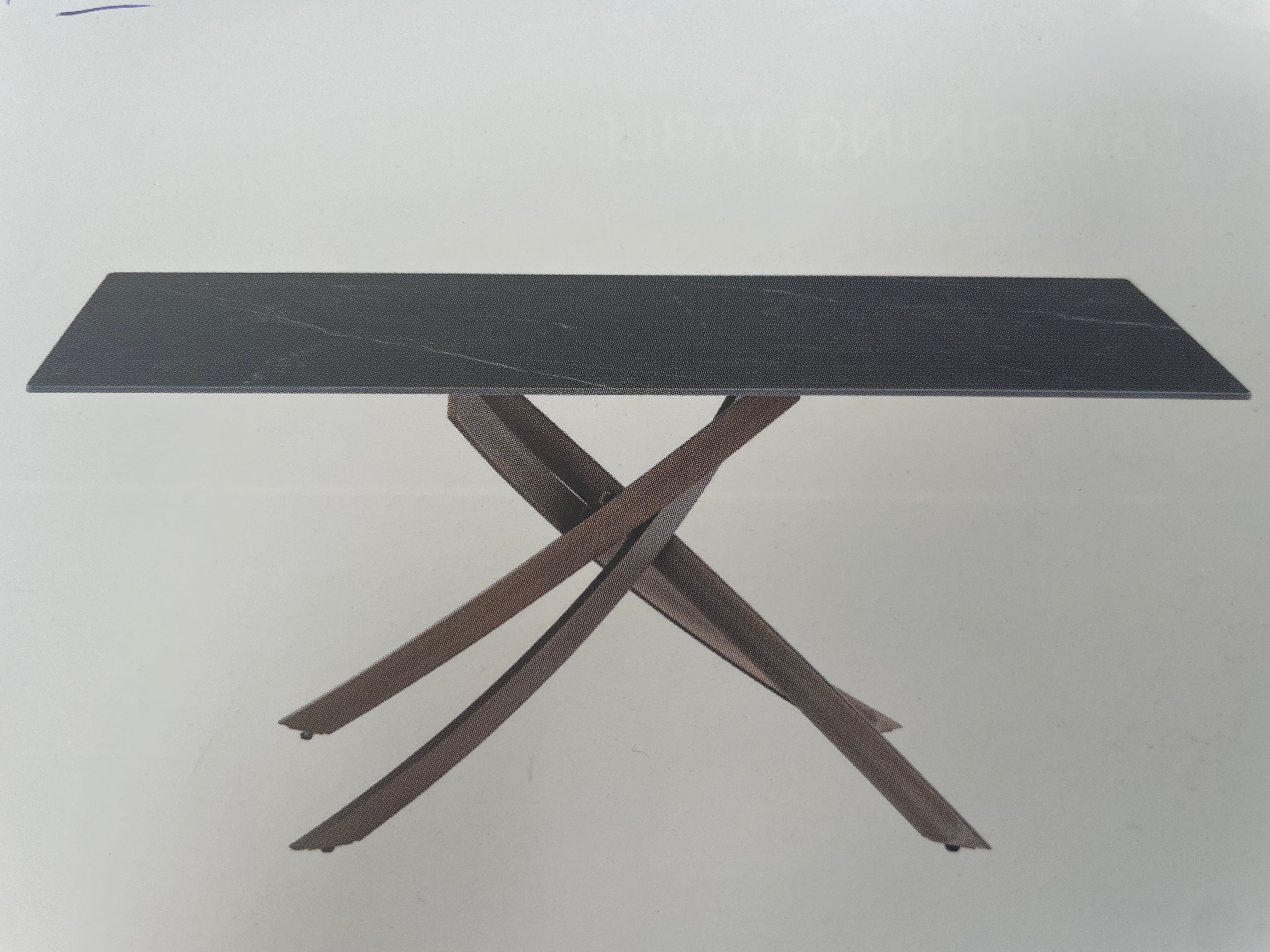 Monty dining table 180 cm black with brass colour legs-Renaissance Design Studio