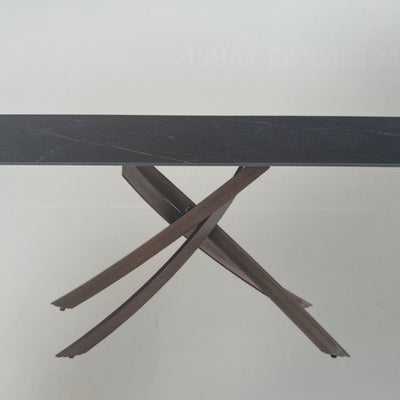 Monty dining table 180 cm black with brass colour legs