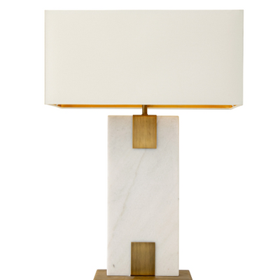 Nahanni White marble table lamp