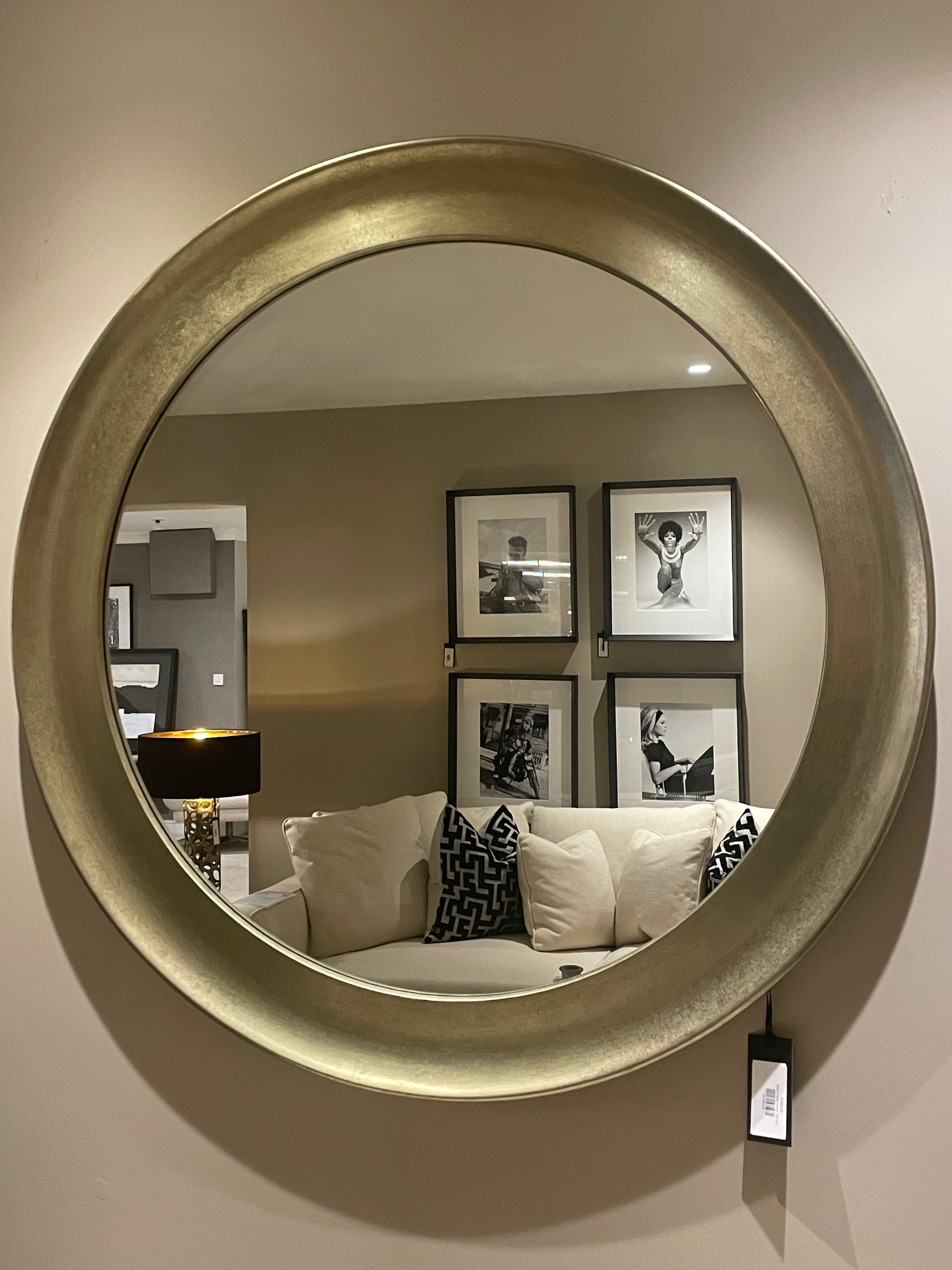 Navan Gold leaf mirror 100 cm by RV Astley-round mirror-Renaissance Design Studio