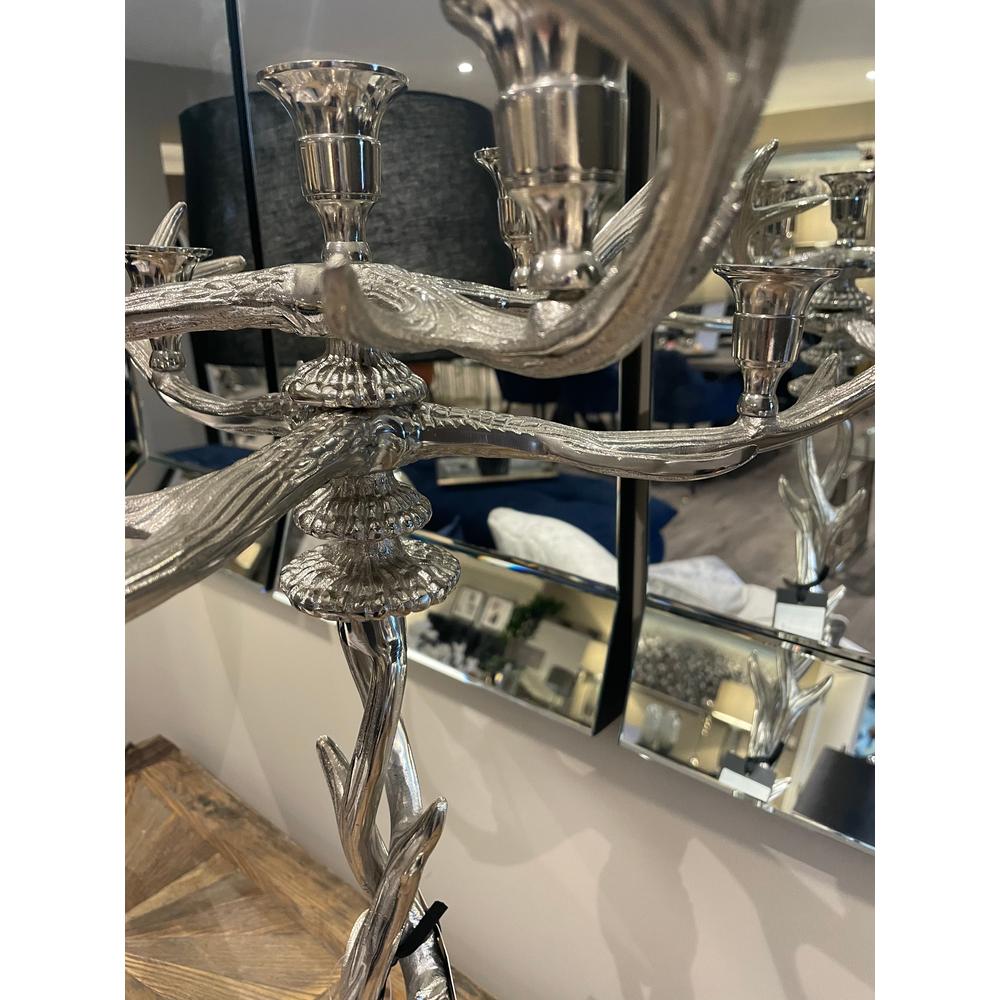 Nickel Antler Tall Candle Holder-Renaissance Design Studio