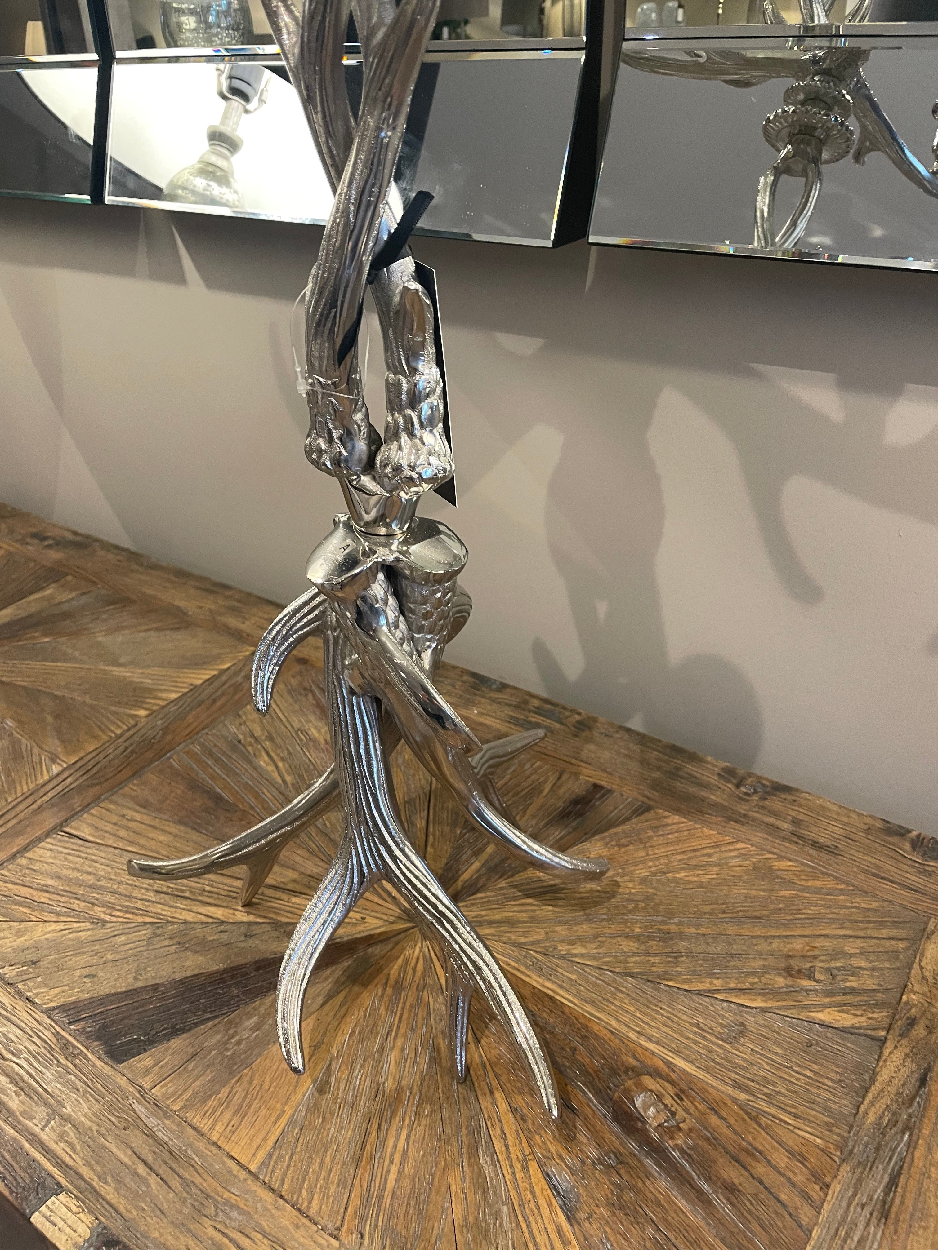 Nickel Antler Tall Candle Holder-Renaissance Design Studio