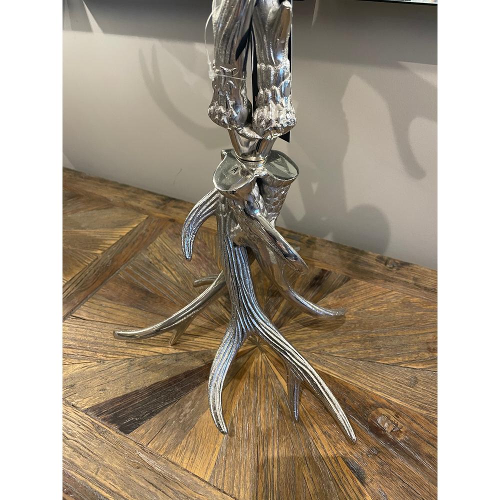 Nickel Antler Tall Candle Holder-Renaissance Design Studio