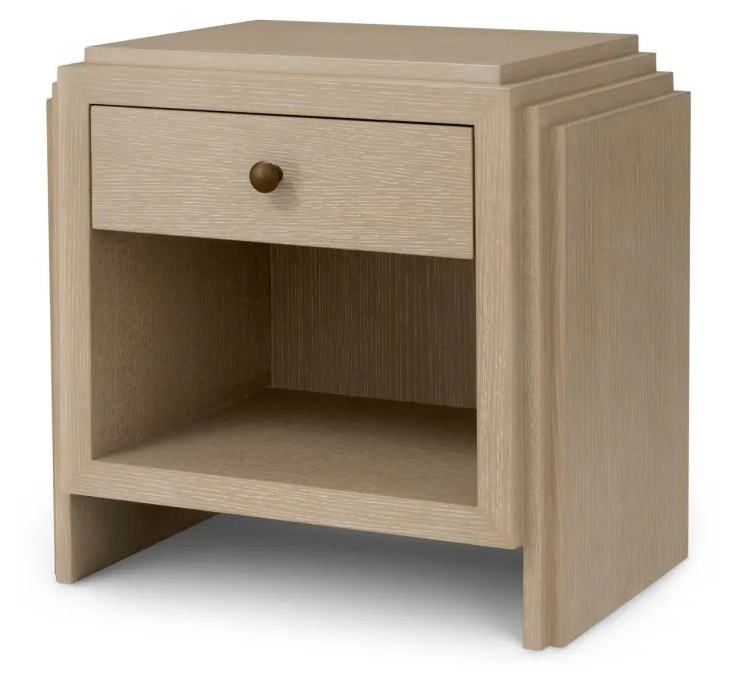 Nightstand Art Deco Washed Oak by Eichholtz-Renaissance Design Studio