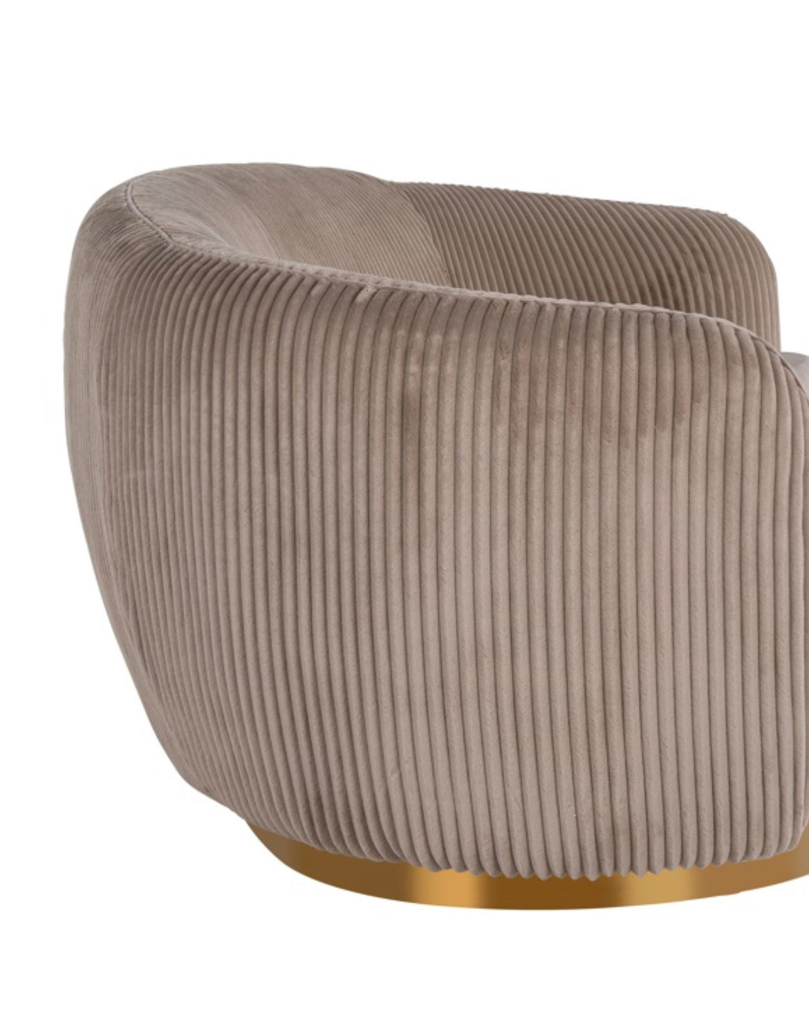 Nougat ribbed sofa in velvet-Renaissance Design Studio