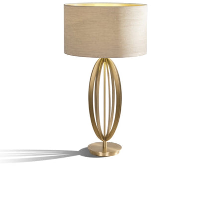 Olivia antiqued brass table lamp w shade