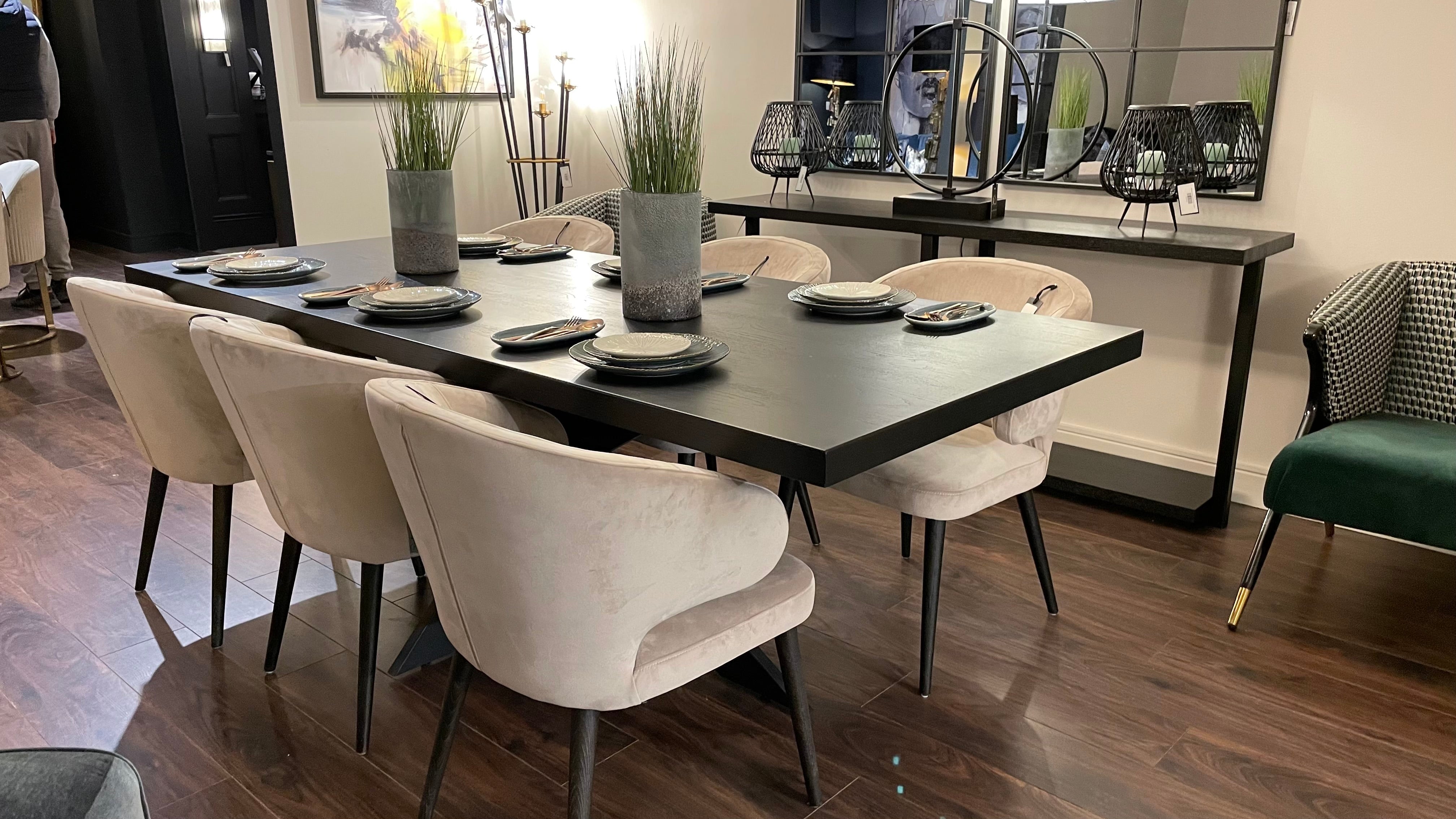 Ontario black Dining Table rectangle in 200 cm-Renaissance Design Studio