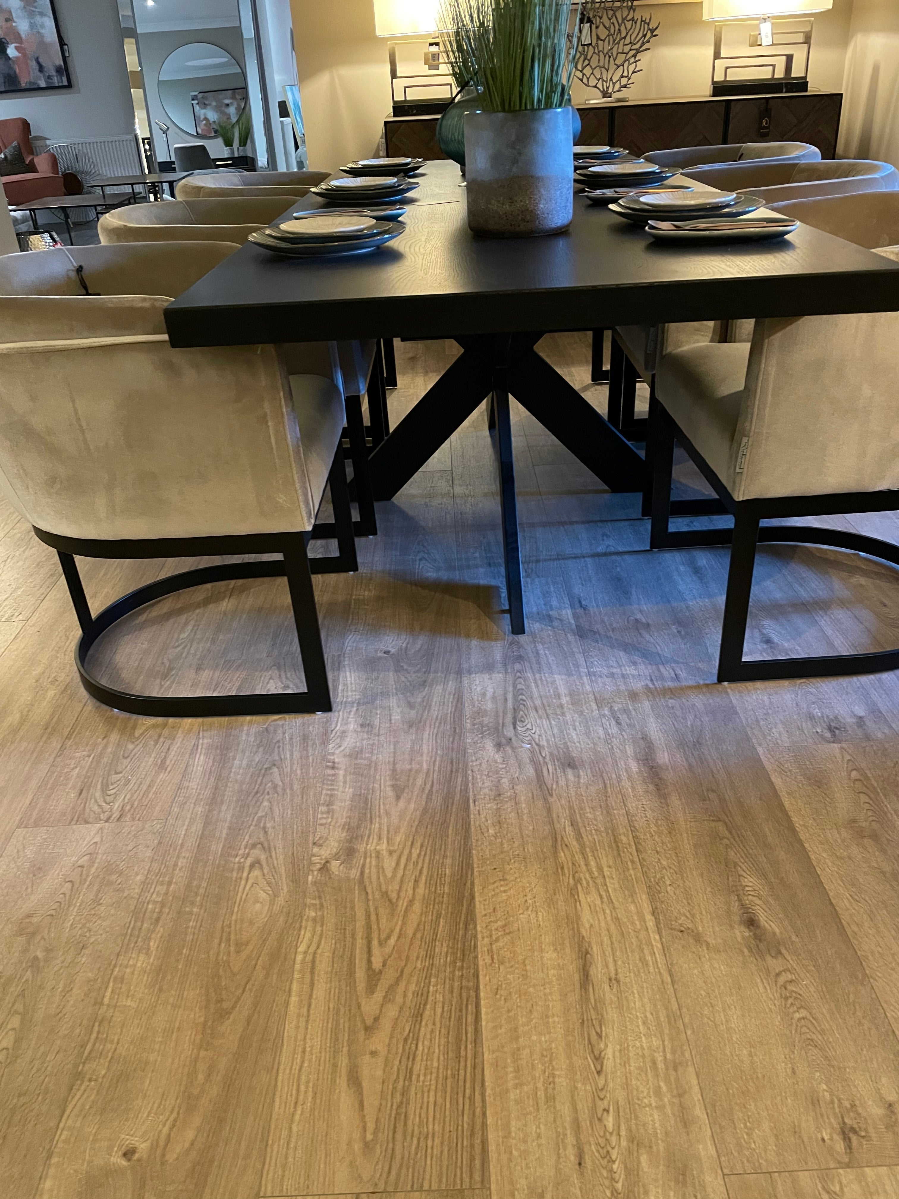 Ontario black Dining Table rectangle in 200 cm-Renaissance Design Studio