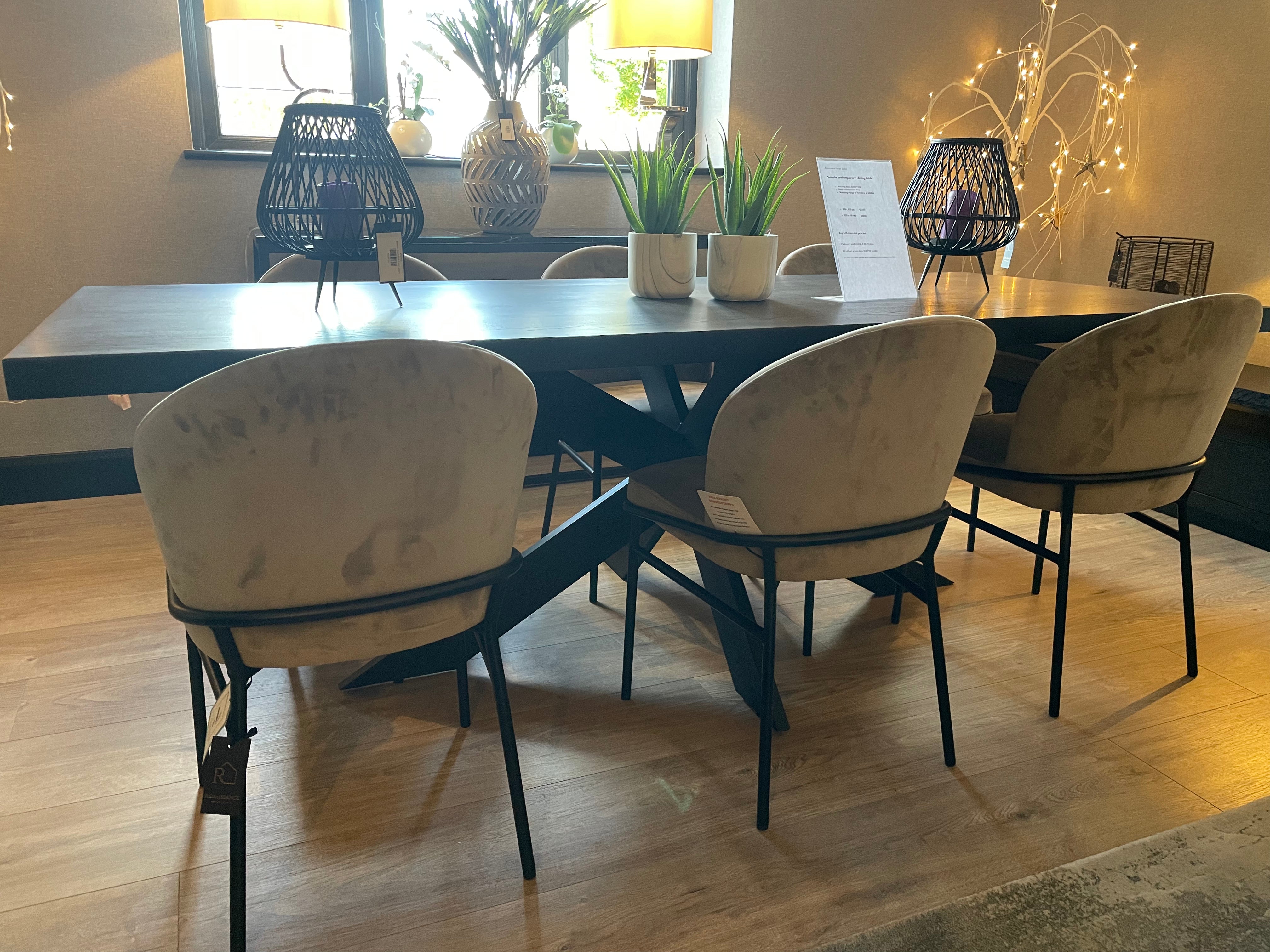 Ontario black Dining Table rectangle in 200 cm-Renaissance Design Studio