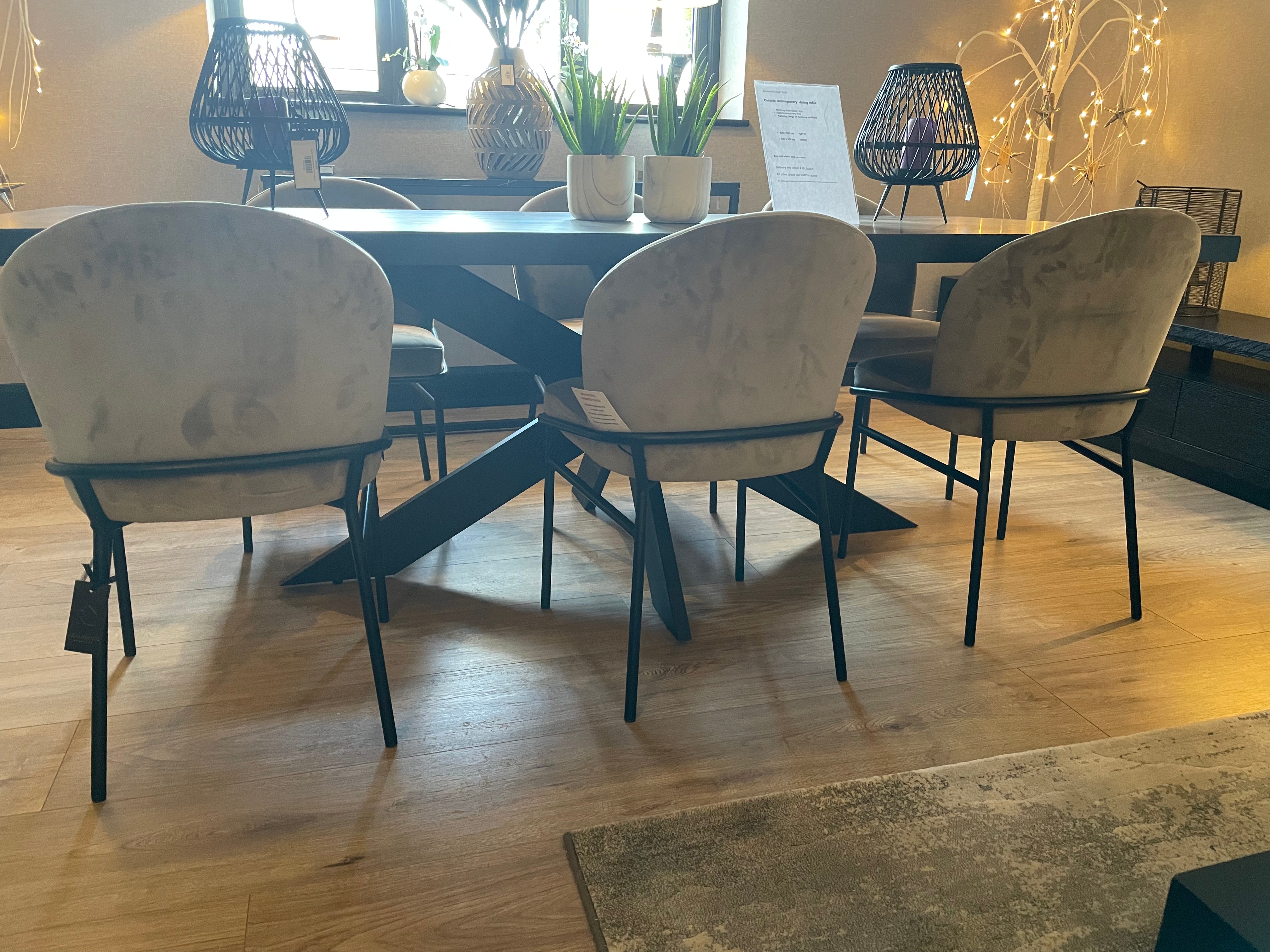 Ontario black Dining Table rectangle in 200 cm-Renaissance Design Studio