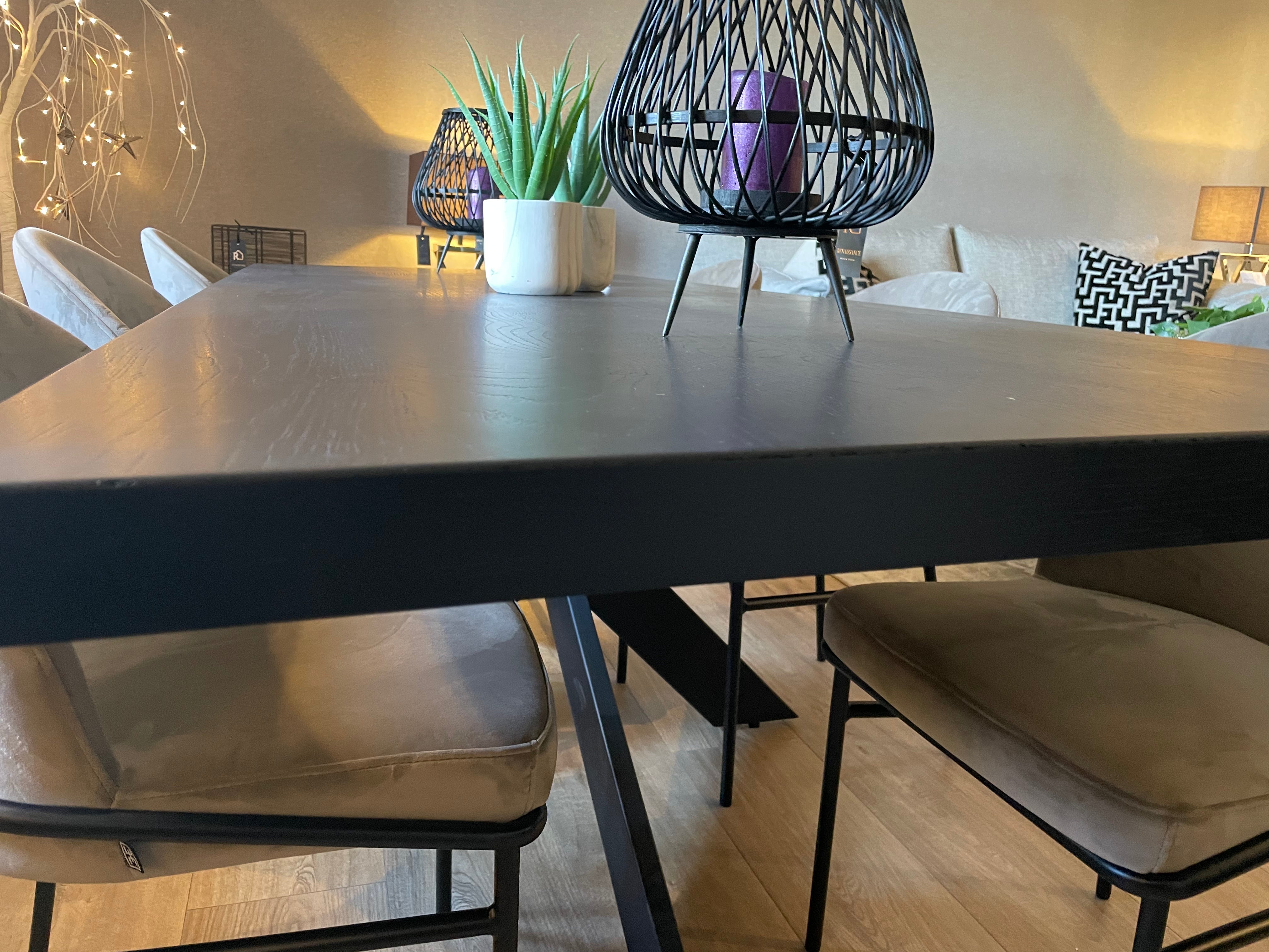 Ontario black Dining Table rectangle in 200 cm-Renaissance Design Studio