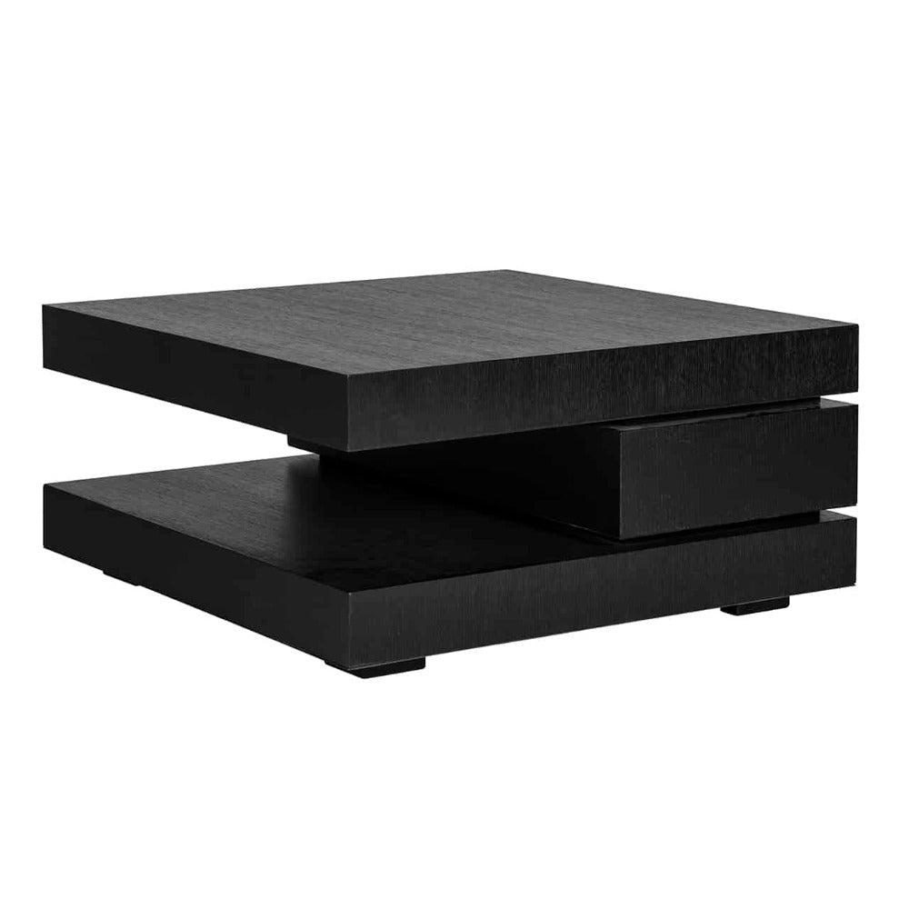 Ontario Coffee Table Block C shape in Black or Brown.-Renaissance Design Studio