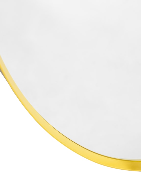 Oval large wall mirror with slim gold frame-Renaissance Design Studio