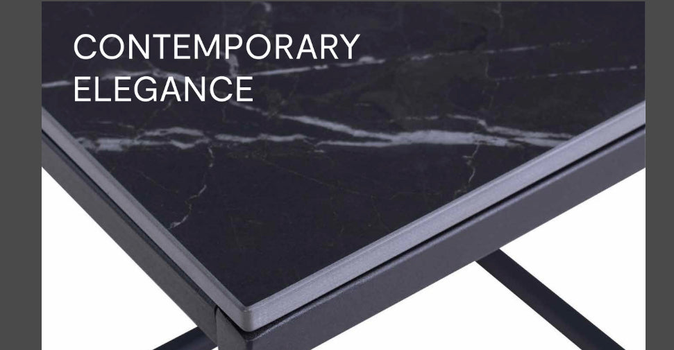 Oxford marbled stone console table in black-Console Table-Renaissance Design Studio