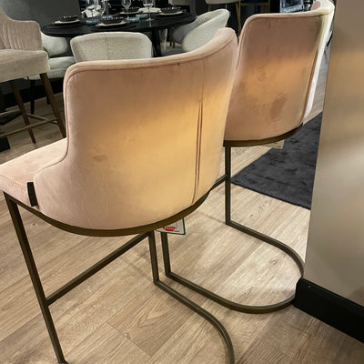 Pair of bar stools w brushed brass legs less than half price