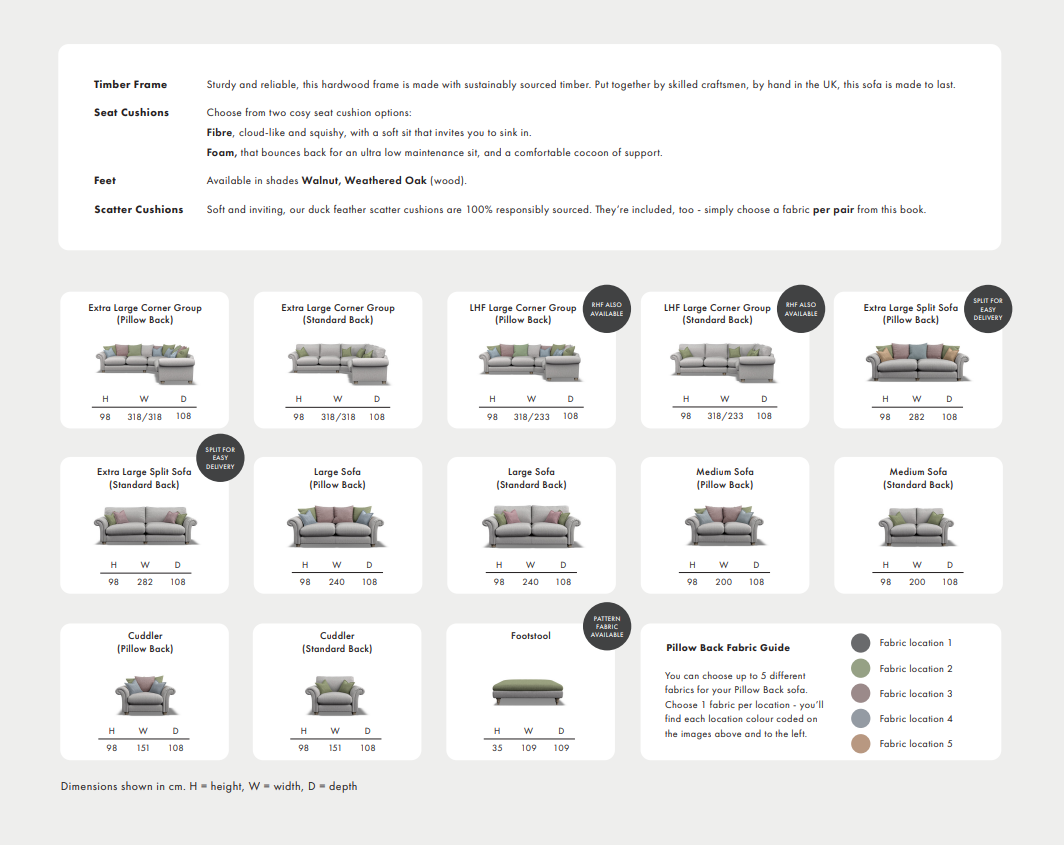 Paisley Pillowback large corner sofa custom made for you by Whitemeadow AFB-Renaissance Design Studio