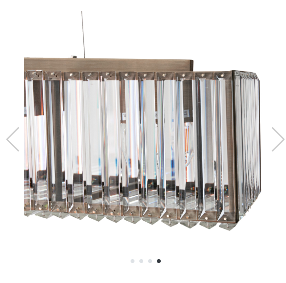 Panora long crystal and brushed bronze chandelier-Renaissance Design Studio