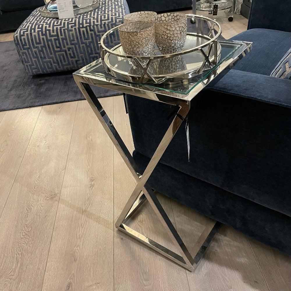 Paradise chrome and glass sofa table reduced-sofa table-Renaissance Design Studio