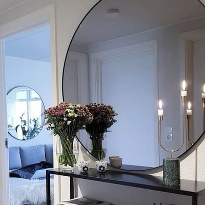 Parkinson Black contemporary Round Mirror Reduced sale prices