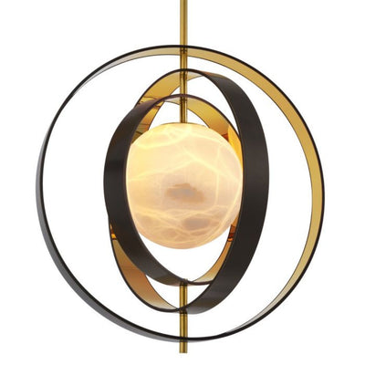 Pearl and  alabaster and brass pendant chandelier by Eichholtz reduced price ex showroom