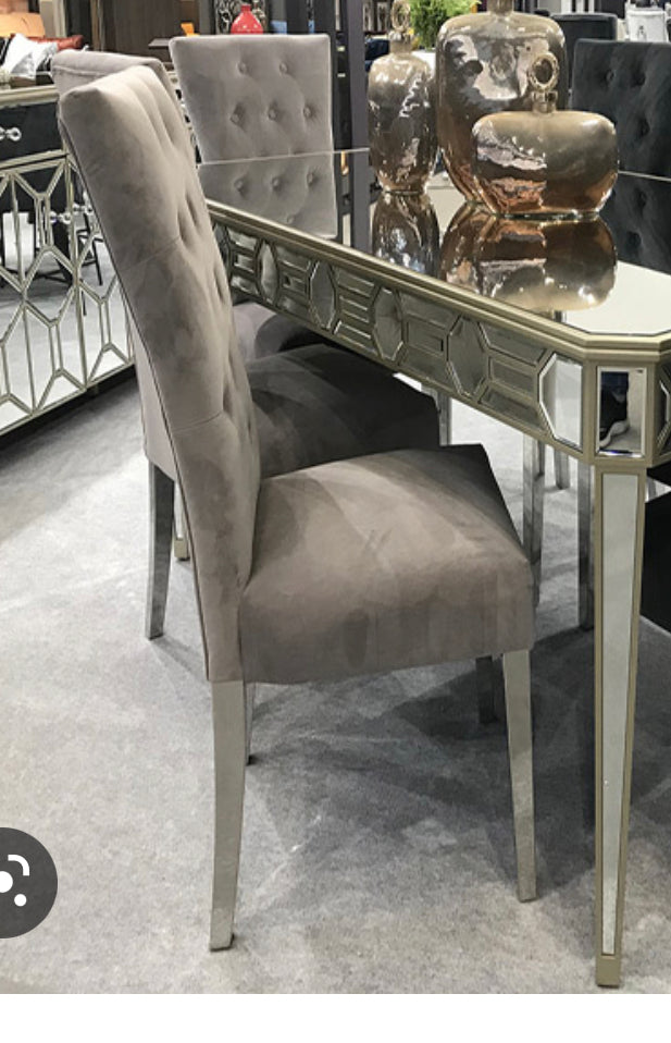 Pennridge set of 4 dining chair with polished legs taupe CLEARANCE-Renaissance Design Studio