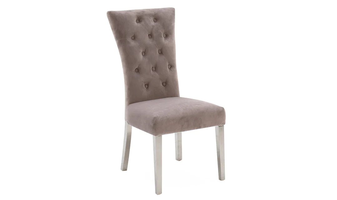 Pennridge set of 4 dining chair with polished legs taupe CLEARANCE-Renaissance Design Studio